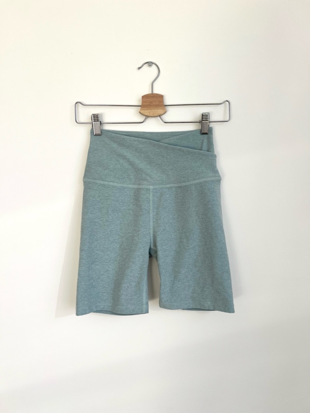 Beyond Yoga Spacedye At Your Leisure Shorts in Light Blue Aqua Seafoam Heather